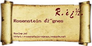 Rosenstein Ágnes névjegykártya