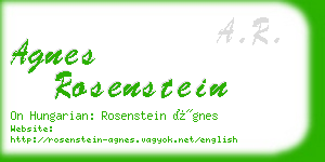 agnes rosenstein business card